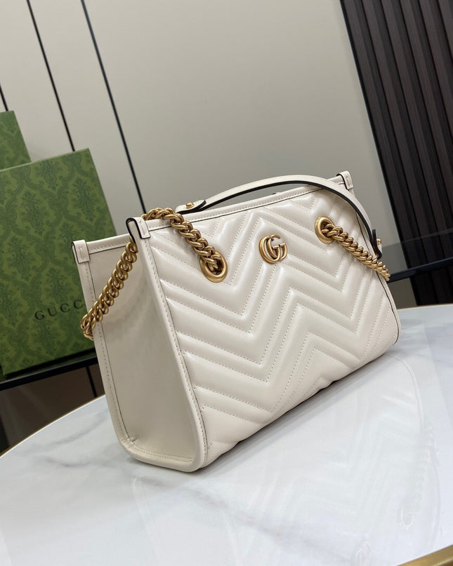 Gucci GG Marmont Small Tote Bag – Cream Matelassé Leather