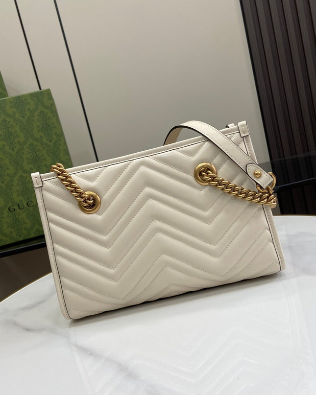 Gucci GG Marmont Small Tote Bag – Cream Matelassé Leather