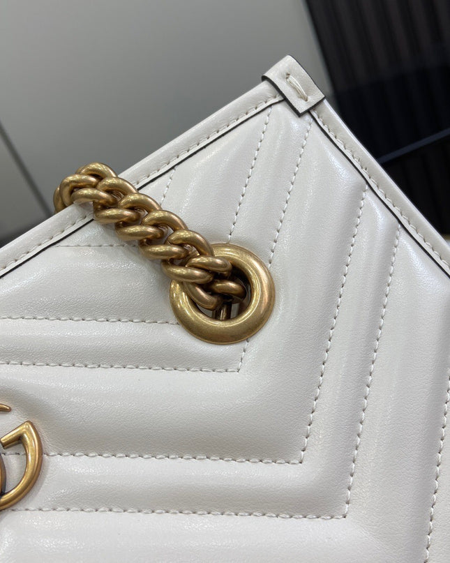 Gucci GG Marmont Small Tote Bag – Cream Matelassé Leather