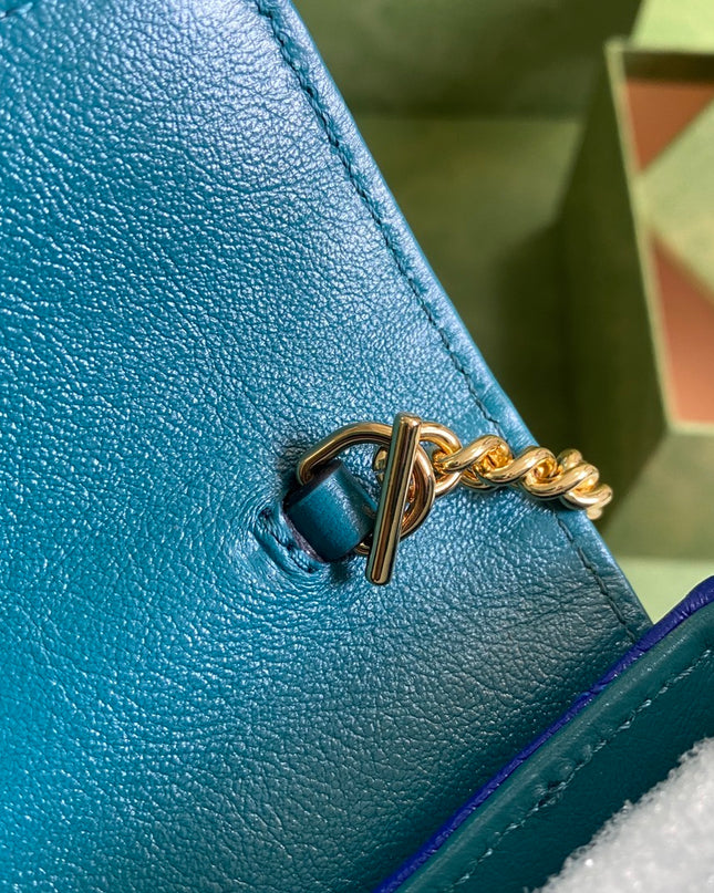 Gucci GG Marmont Mini Bag – Blue Matelassé with Crystal GG