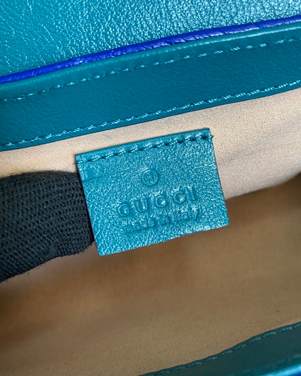 Gucci GG Marmont Mini Bag – Blue Matelassé with Crystal GG