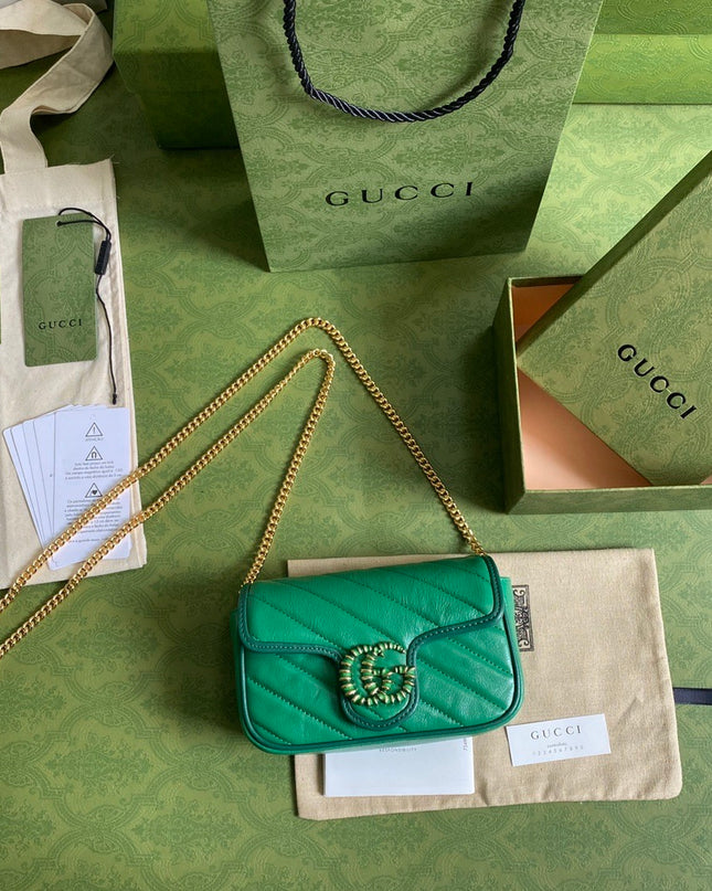 Gucci GG Marmont Mini Bag – Green Matelassé