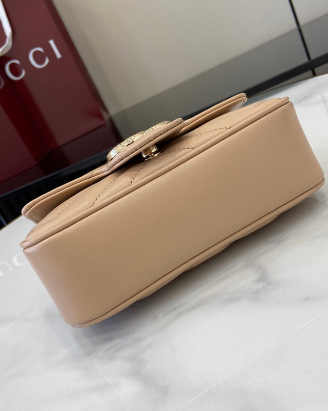 Gucci Marmont Super Mini Bag ‎476433 – Nude Beige Matelassé Leather