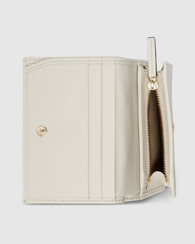 Gucci Marmont Taupe Chevron Denim Wallet