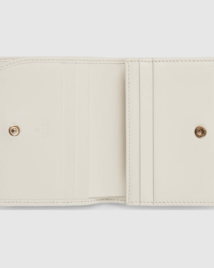Gucci Marmont Taupe Chevron Denim Wallet