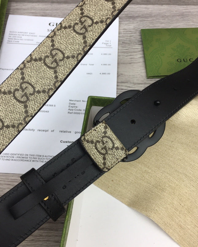 Gucci Marmont Thin Belt 414516 – Black Monogram Buckle