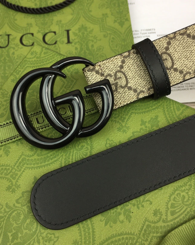 Gucci Marmont Thin Belt 414516 – Black Monogram Buckle