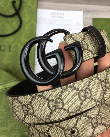 Gucci Marmont Thin Belt 414516 – Black Monogram Buckle