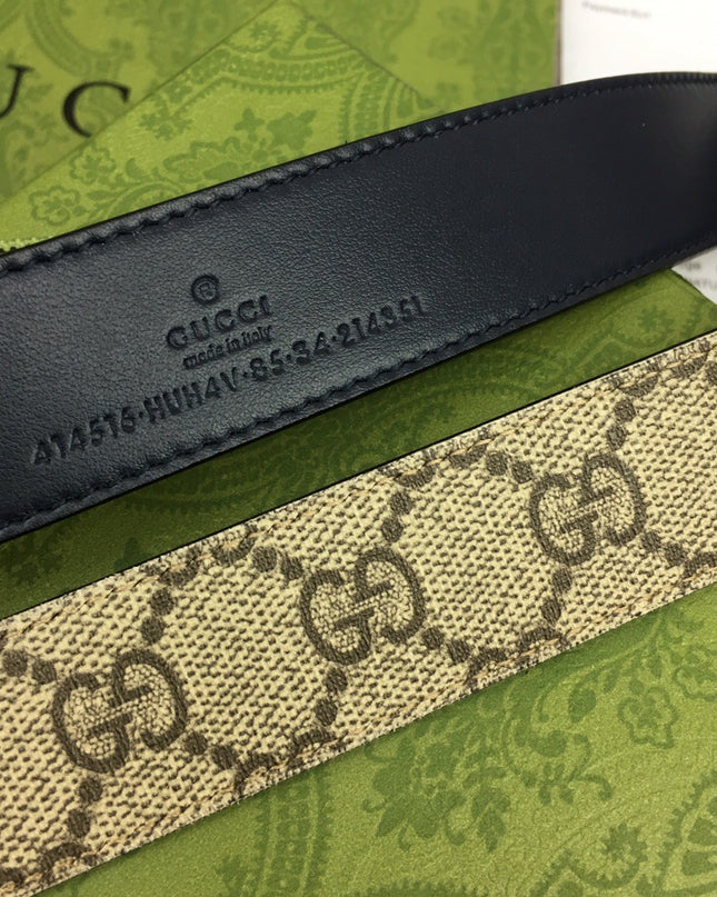 Gucci Marmont Thin Belt 414516 – Navy Blue Leather & Buckle