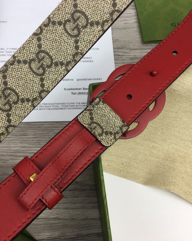 Gucci Marmont Thin Belt 414516 – Red Leather & Buckle