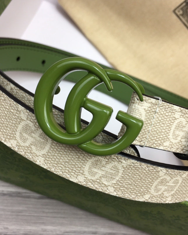 Gucci Marmont Thin Belt – Green Leather