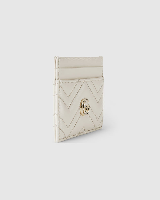 Gucci Marmont White Chevron Leather Card Case