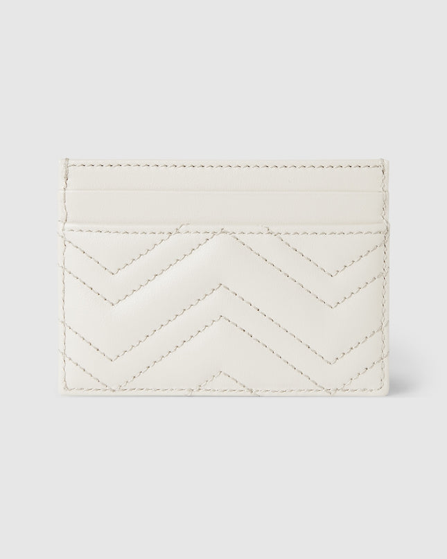 Gucci Marmont White Chevron Leather Card Case