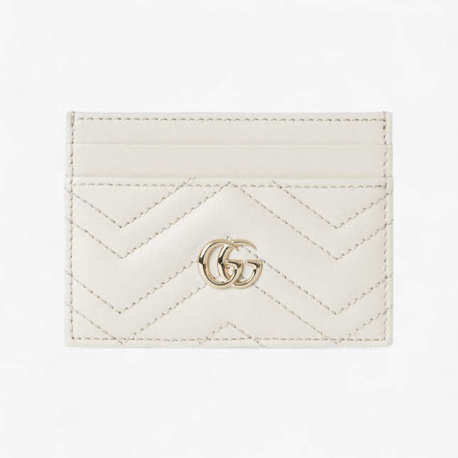 Gucci Marmont White Chevron Leather Card Case