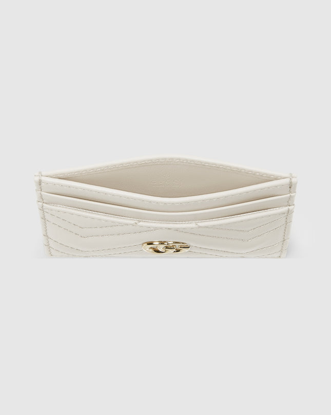 Gucci Marmont White Chevron Leather Card Case