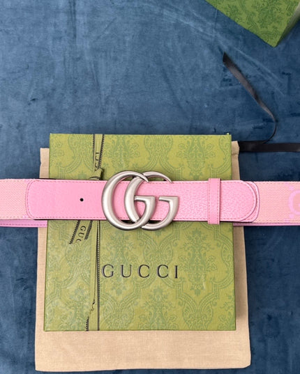 Gucci Marmont Wide Belt 400593 - Silver Buckle