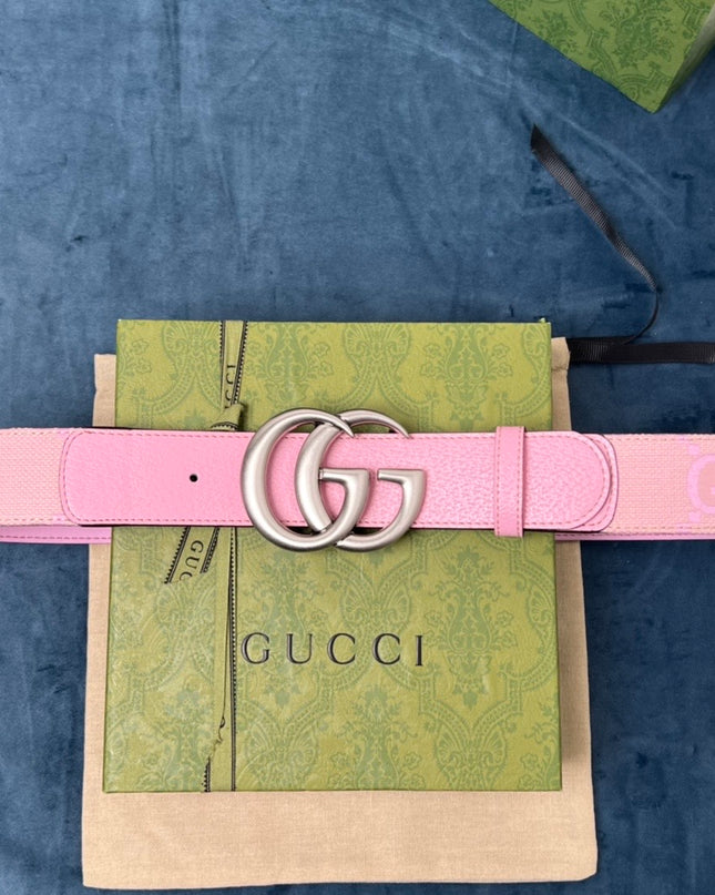 Gucci Marmont Wide Belt 400593 - Silver Buckle