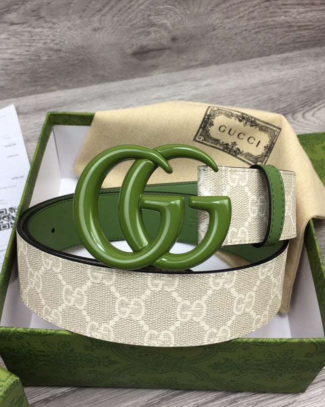 Gucci Marmont Wide Belt 400593 – Green Leather