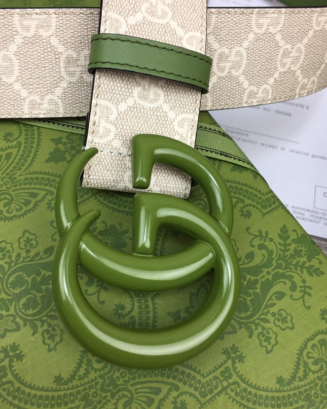 Gucci Marmont Wide Belt 400593 – Green Leather