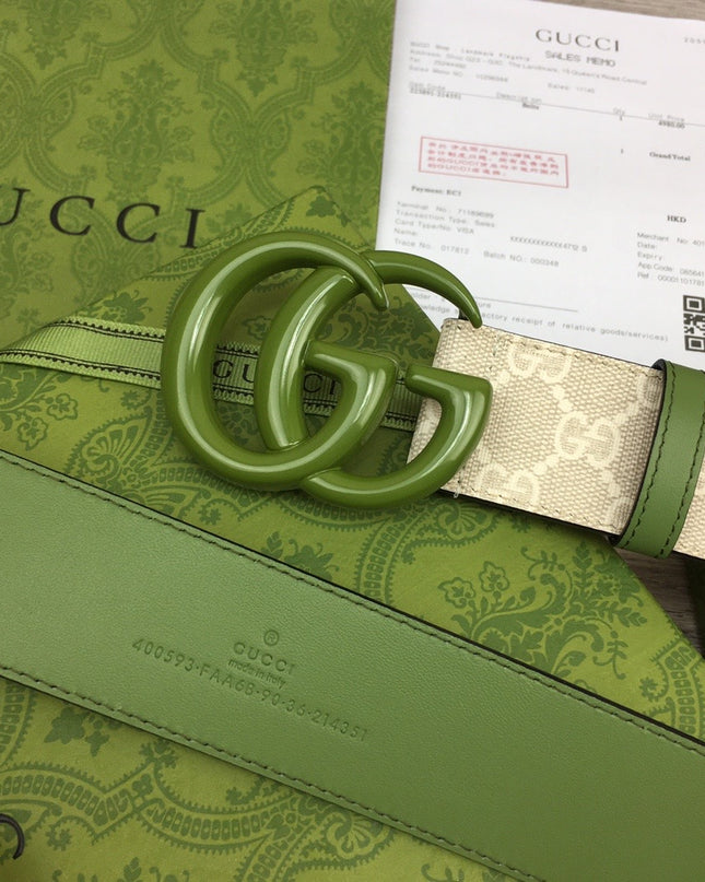 Gucci Marmont Wide Belt 400593 – Green Leather