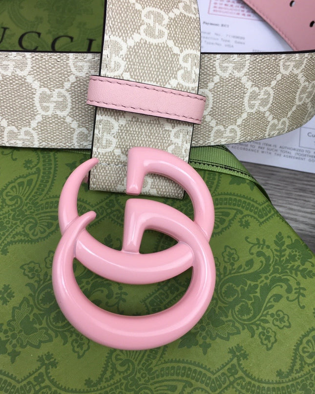 Gucci Marmont Wide Belt – Pink Leather