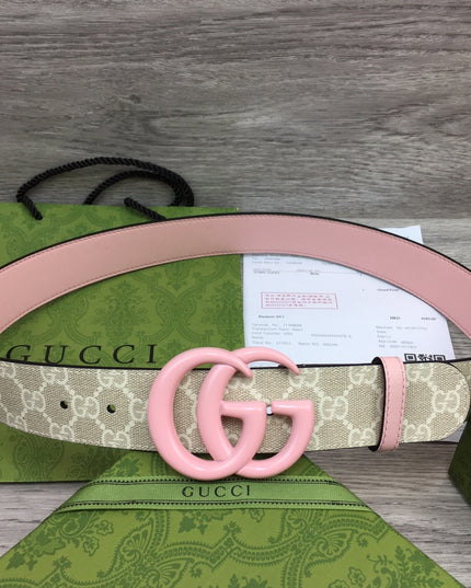 Gucci Marmont Wide Belt – Pink Leather