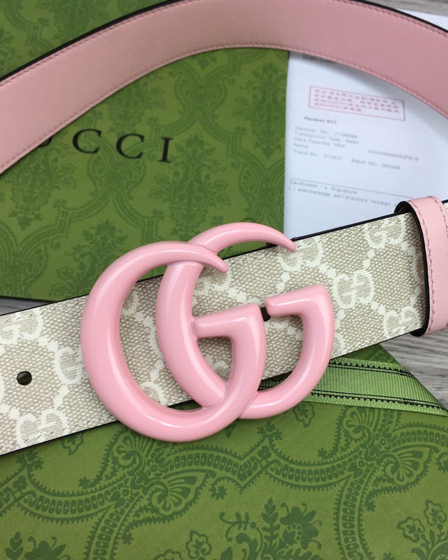 Gucci Marmont Wide Belt – Pink Leather