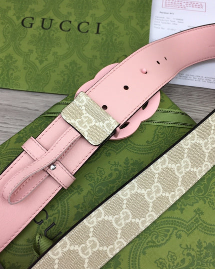Gucci Marmont Wide Belt – Pink Leather