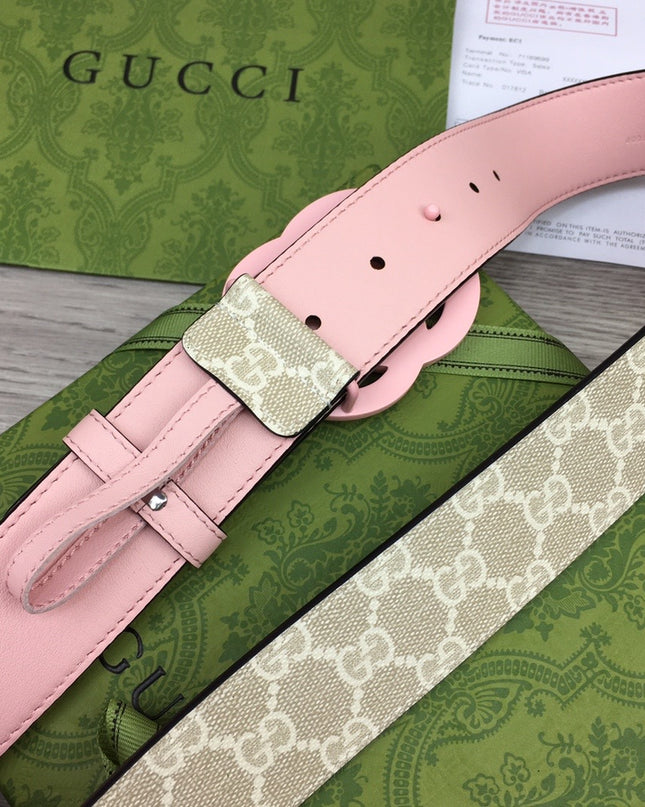 Gucci Marmont Wide Belt – Pink Leather
