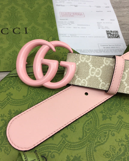 Gucci Marmont Wide Belt – Pink Leather