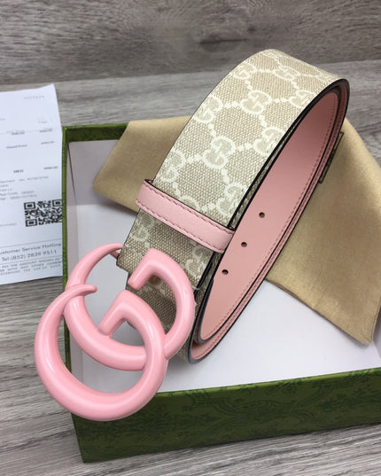 Gucci Marmont Wide Belt – Pink Leather