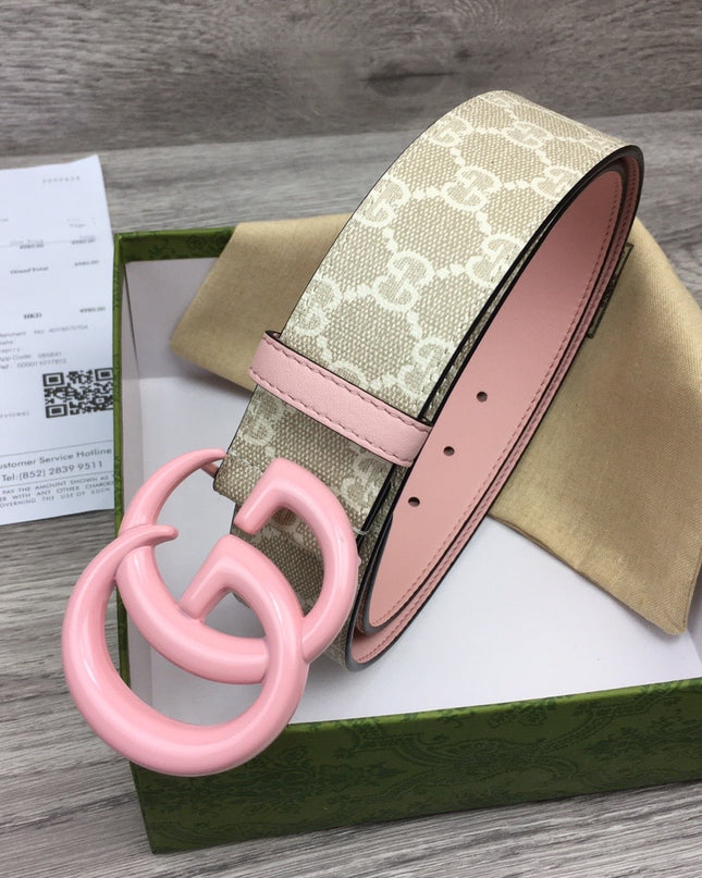 Gucci Marmont Wide Belt – Pink Leather