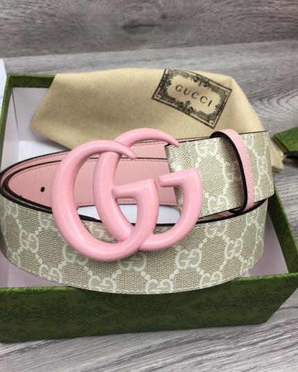 Gucci Marmont Wide Belt – Pink Leather