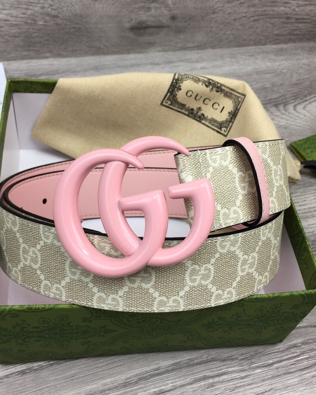 Gucci Marmont Wide Belt – Pink Leather