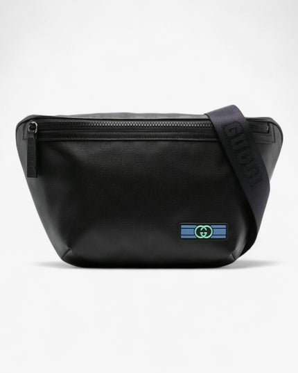 Gucci Matte Crystal Belt Bag – Monochrome with Rubber Interlocking
