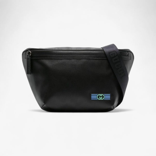Gucci Matte Crystal Belt Bag – Monochrome with Rubber Interlocking
