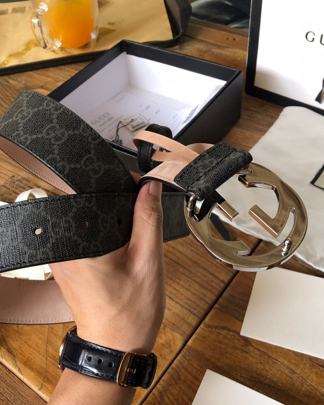 Gucci Men's Supreme Belt with Interlocking G Buckle 411924