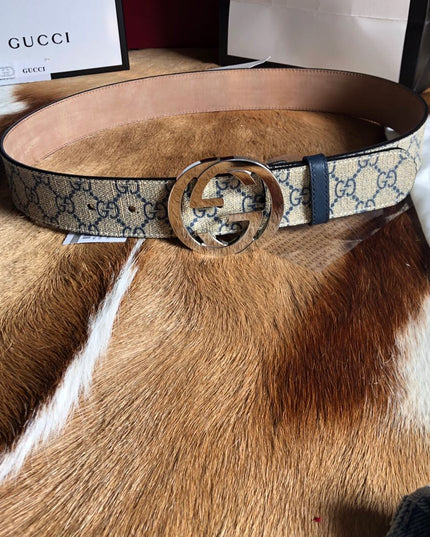 Gucci Men's Supreme Belt with Interlocking G Buckle 411924