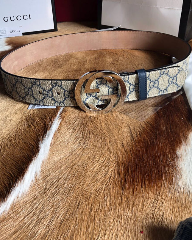 Gucci Men's Supreme Belt with Interlocking G Buckle 411924