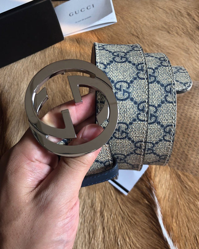 Gucci Men's Supreme Belt with Interlocking G Buckle 411924