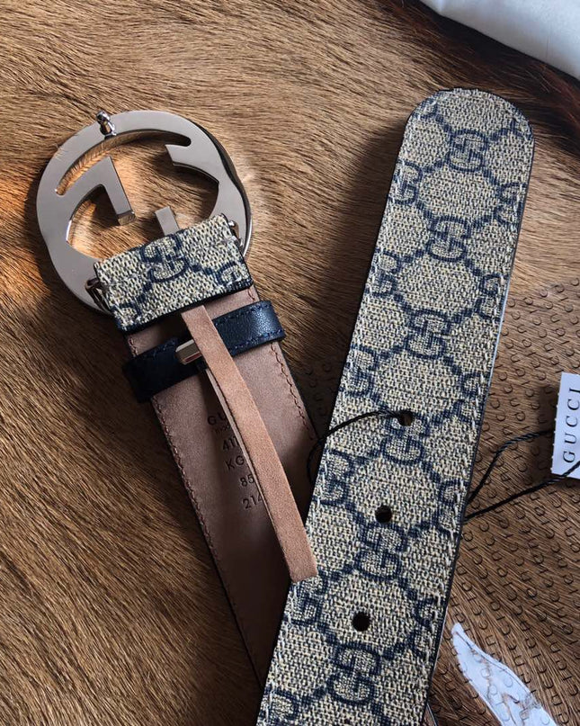 Gucci Men's Supreme Belt with Interlocking G Buckle 411924