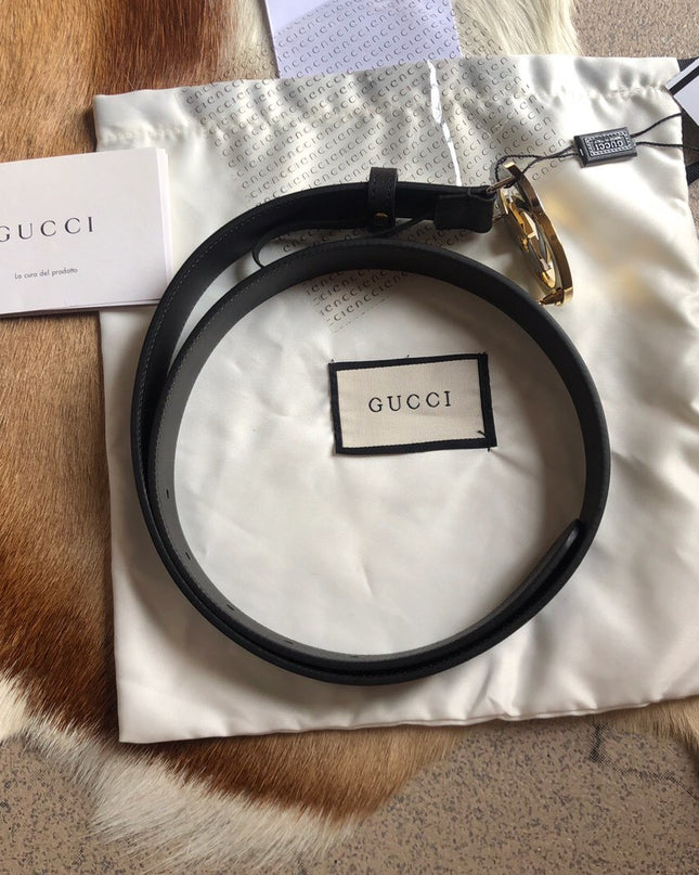 Gucci Men's Leather Belt 574807 – Interlocking G Buckle