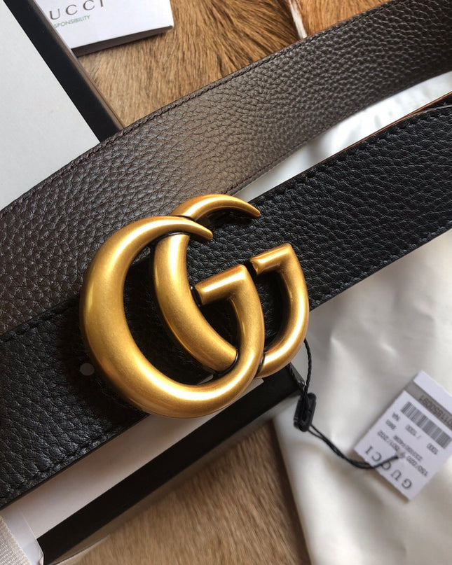 Gucci Men's Reversible Leather Belt 474350 – Double G Buckle