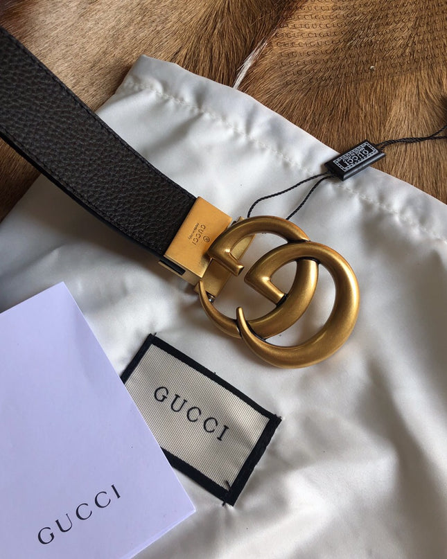 Gucci Men's Reversible Leather Belt 474350 – Double G Buckle