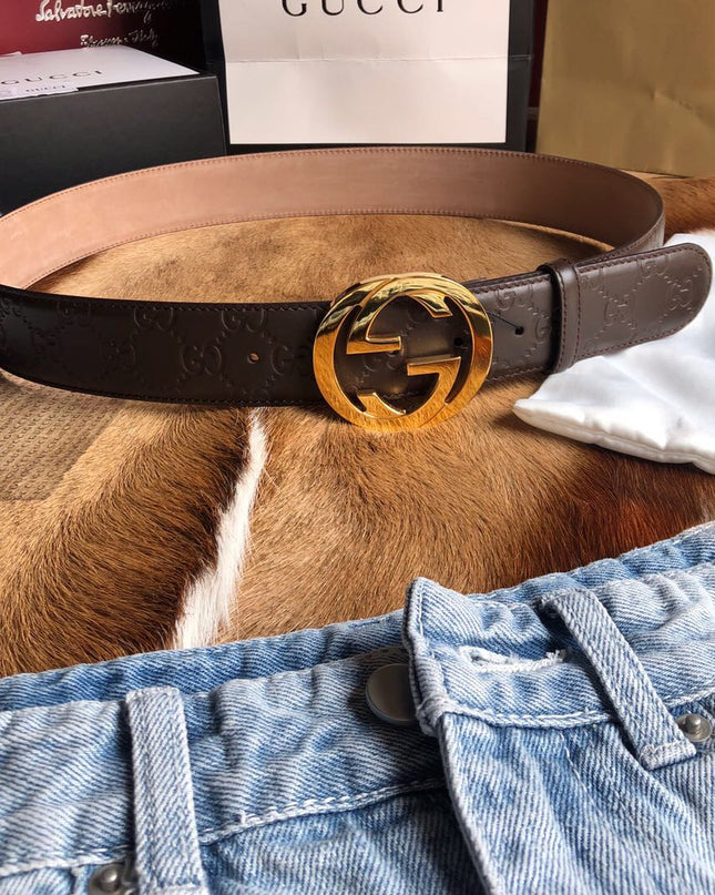 Gucci Men's Signature Leather Belt 411924
