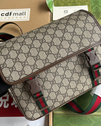 Gucci GG Supreme Messenger Bag – Web Strap Beige/ebony
