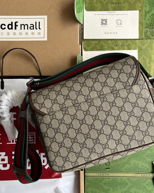 Gucci GG Supreme Messenger Bag – Web Strap Beige/ebony
