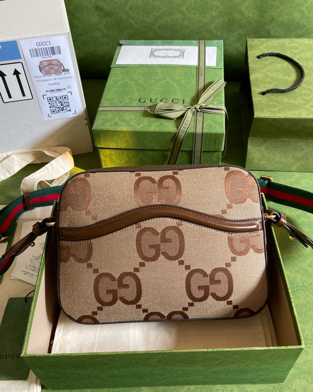 Gucci Jumbo GG Canvas Messenger Bag – Beige/Brown
