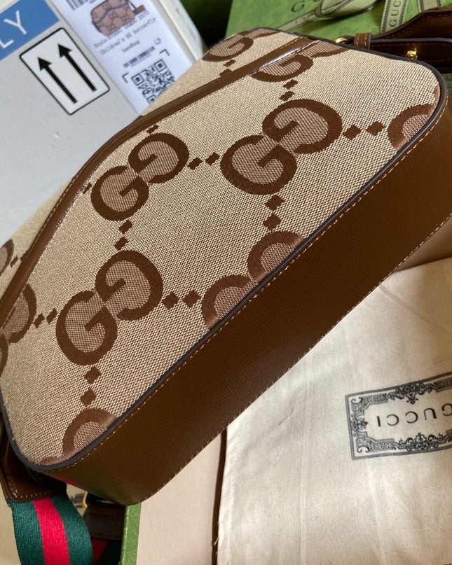 Gucci Jumbo GG Canvas Messenger Bag – Beige/Brown