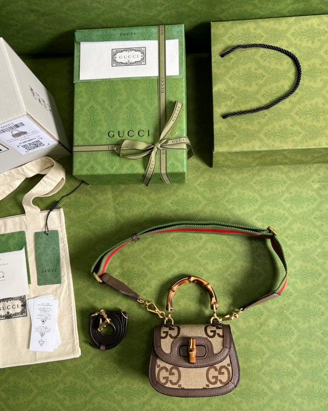 Gucci Mini Jumbo Gg Bag With Bamboo 686864